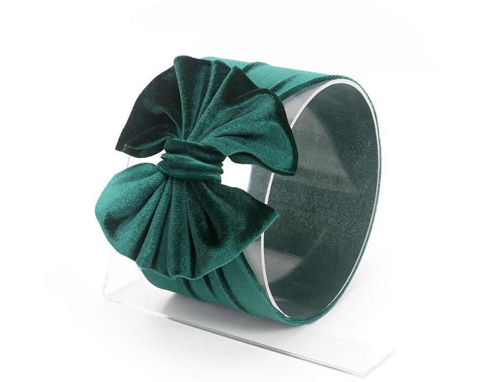 Large Bow Baby Headband | Soft Velvet Bowknot Hair Wrap