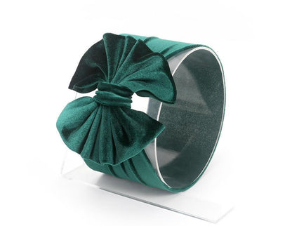 Large Bow Baby Headband | Soft Velvet Bowknot Hair Wrap