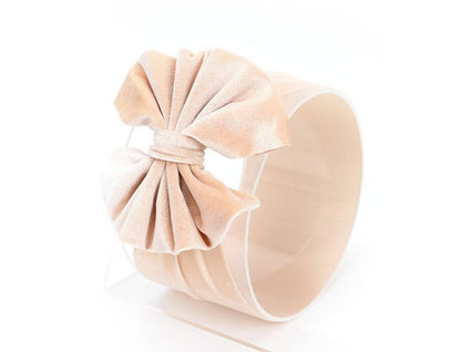 Large Bow Baby Headband | Soft Velvet Bowknot Hair Wrap