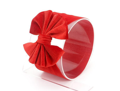 Large Bow Baby Headband | Soft Velvet Bowknot Hair Wrap