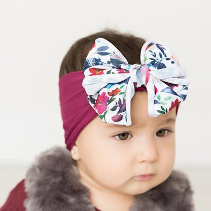 Baby Girl Nylon Bow Headband – Soft Stretch Headwrap for Newborns & Toddlers