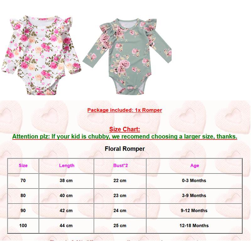 Baby Girl Floral Butterfly Sleeve Cotton Romper