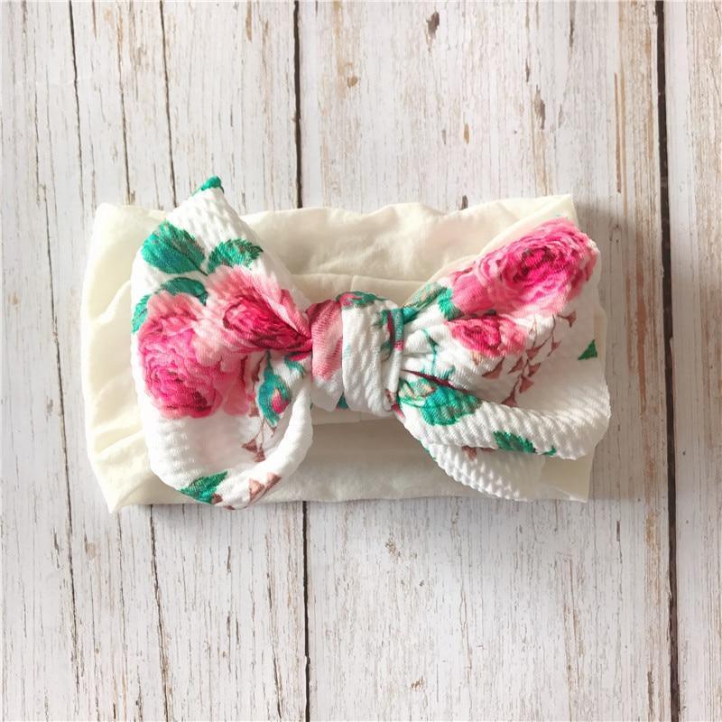Baby Girl Nylon Bow Headband – Soft Stretch Headwrap for Newborns & Toddlers