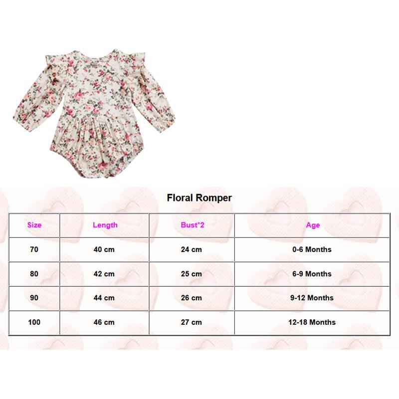 Baby Girl Floral Butterfly Sleeve Cotton Romper