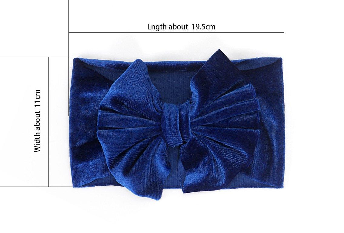 Large Bow Baby Headband | Soft Velvet Bowknot Hair Wrap