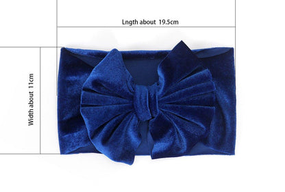 Large Bow Baby Headband | Soft Velvet Bowknot Hair Wrap
