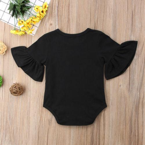 Baby Girl Flared Sleeve Bodysuit – Soft Cotton Snap Onesie