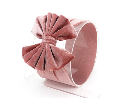 Large Bow Baby Headband | Soft Velvet Bowknot Hair Wrap