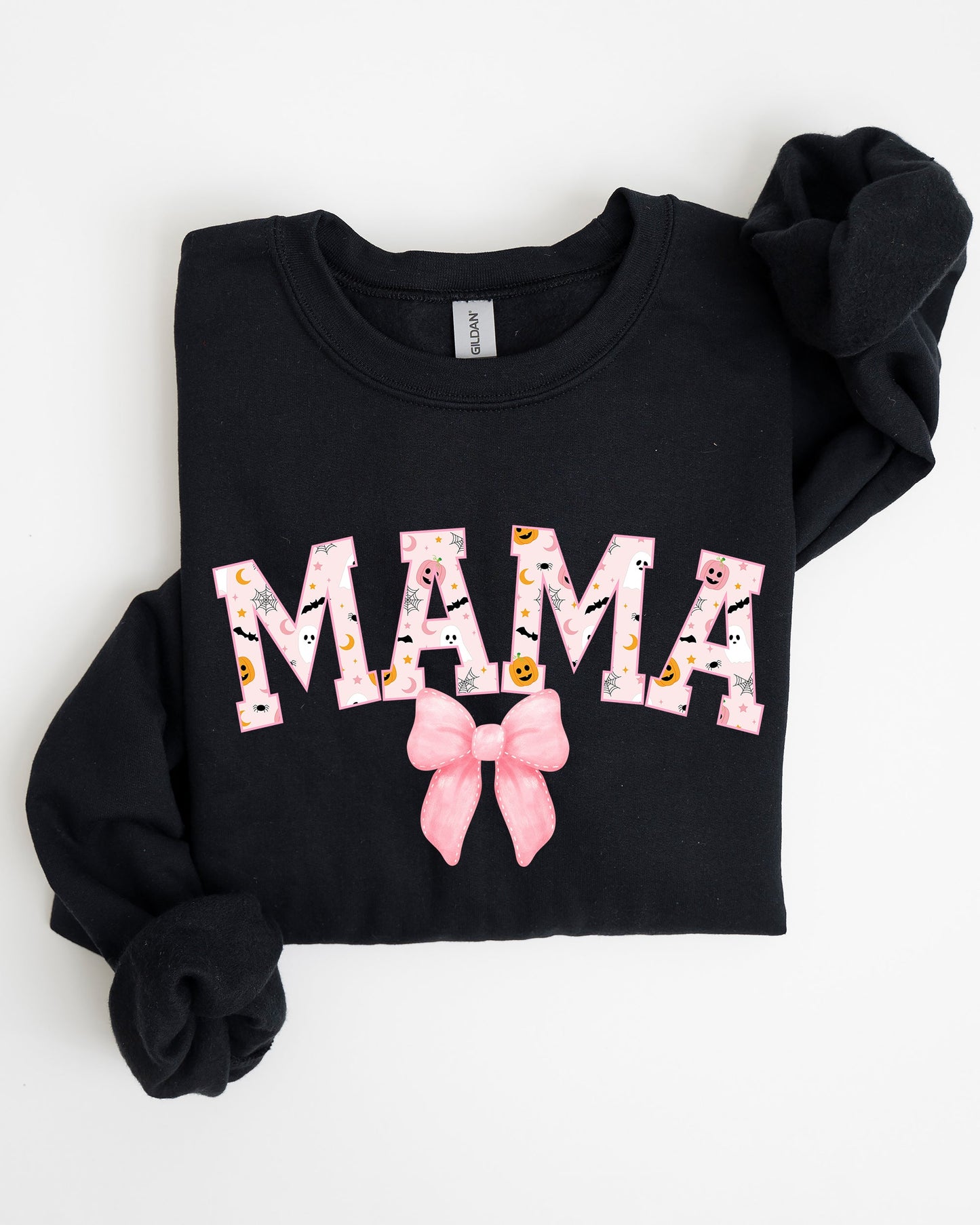 Halloween Mama Sweatshirt | Coquette Ribbons & Bows Fall Graphic