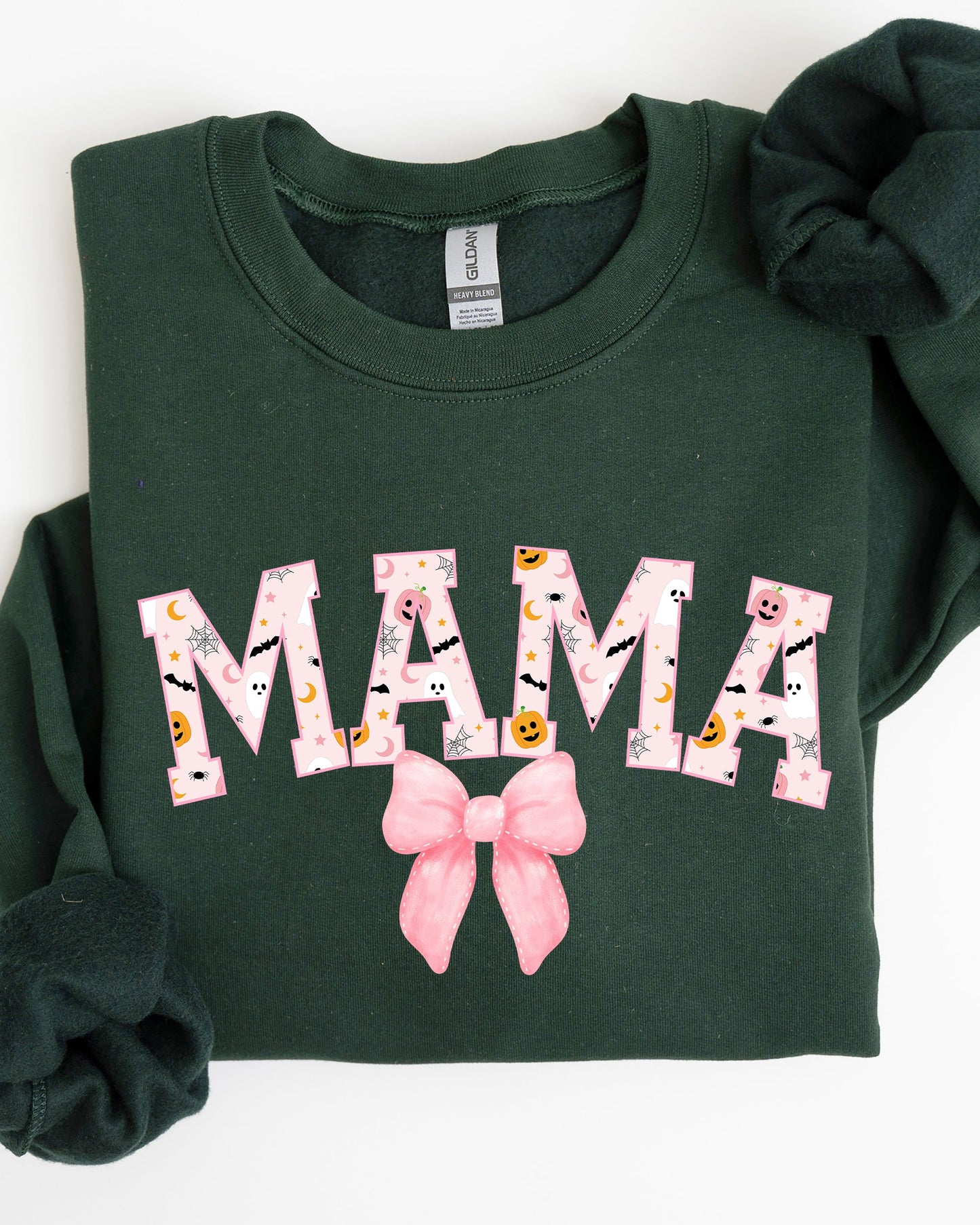 Halloween Mama Sweatshirt | Coquette Ribbons & Bows Fall Graphic