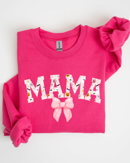 Halloween Mama Sweatshirt | Coquette Ribbons & Bows Fall Graphic