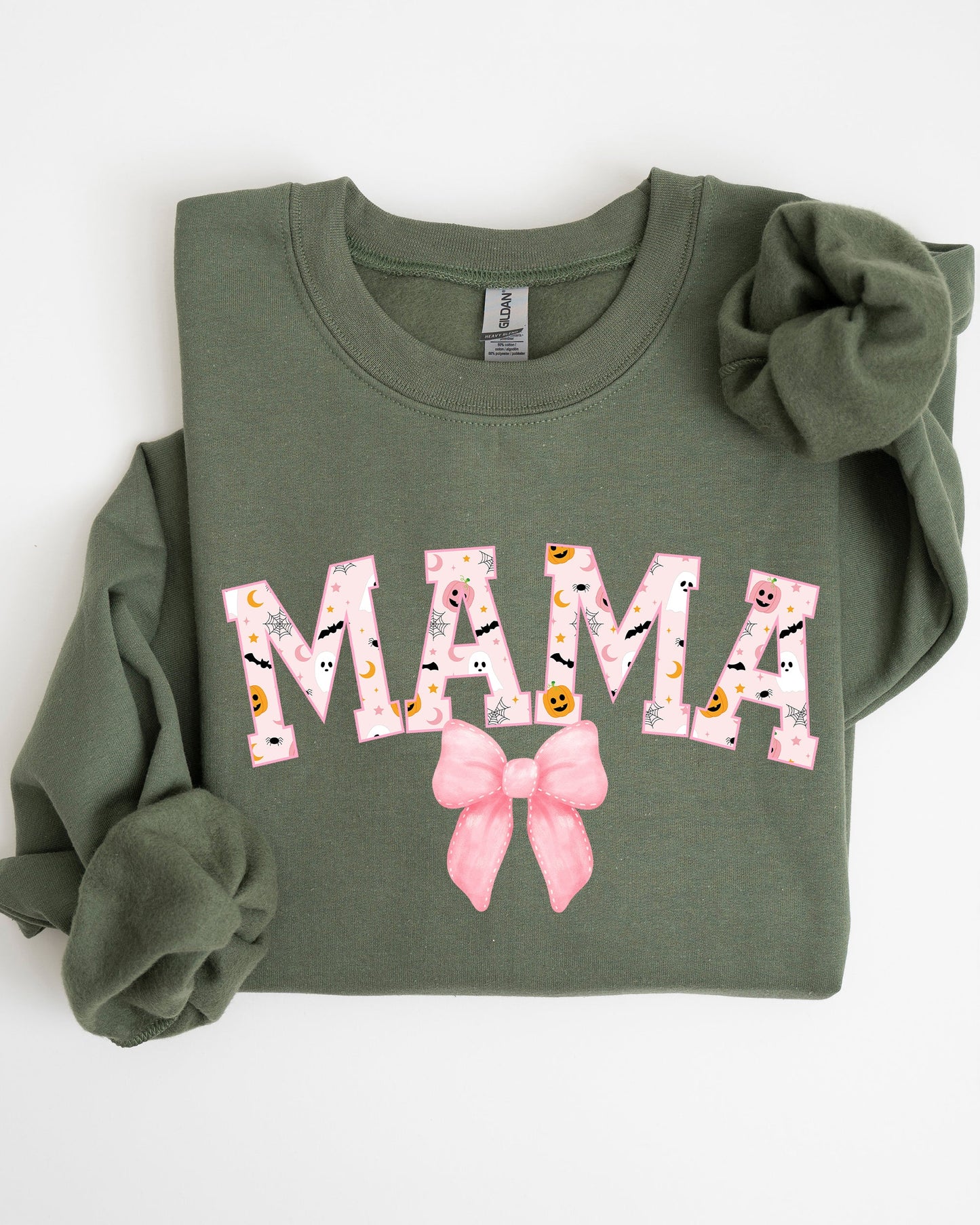 Halloween Mama Sweatshirt | Coquette Ribbons & Bows Fall Graphic