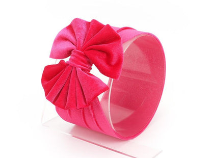 Large Bow Baby Headband | Soft Velvet Bowknot Hair Wrap