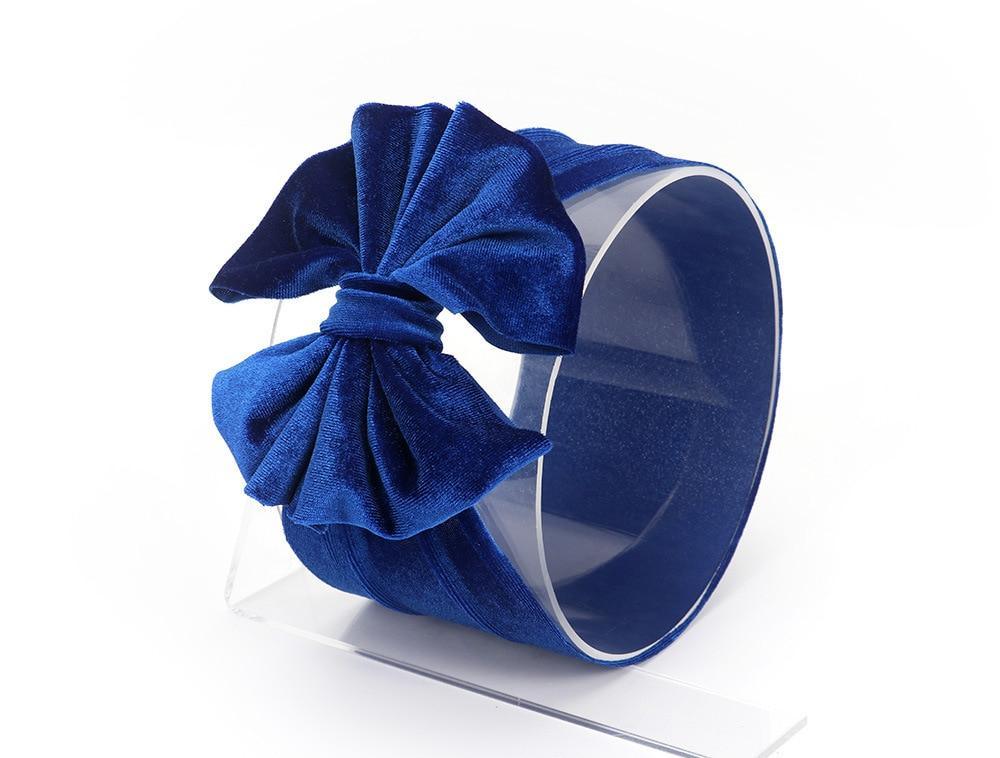 Large Bow Baby Headband | Soft Velvet Bowknot Hair Wrap