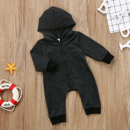 Baby Unisex Tie-Dye Hooded Zip-Up Romper