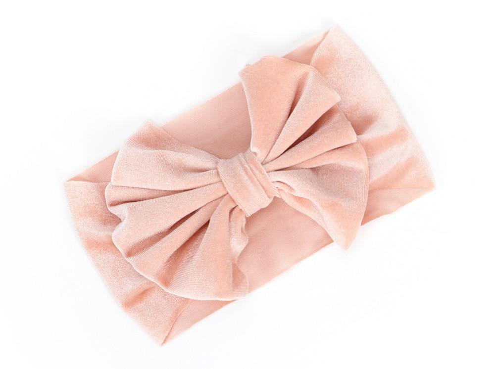 Large Bow Baby Headband | Soft Velvet Bowknot Hair Wrap