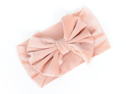 Large Bow Baby Headband | Soft Velvet Bowknot Hair Wrap
