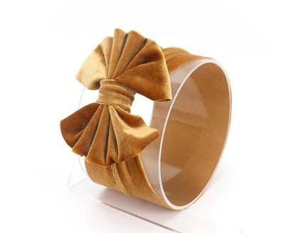 Large Bow Baby Headband | Soft Velvet Bowknot Hair Wrap
