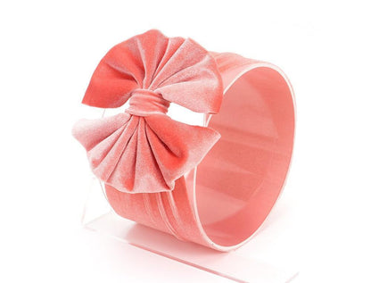 Large Bow Baby Headband | Soft Velvet Bowknot Hair Wrap