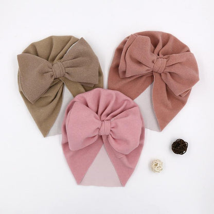 Baby Girl Bow Knot Turban Hat | Soft Newborn Beanie Cap for 4–24 Months