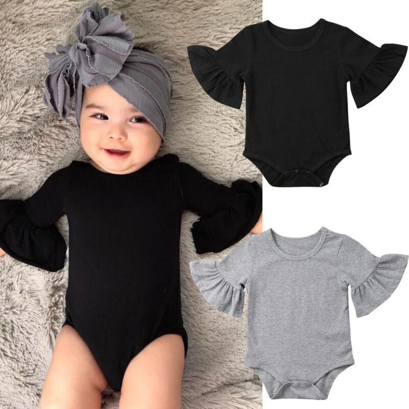 Baby Girl Flared Sleeve Bodysuit – Soft Cotton Snap Onesie