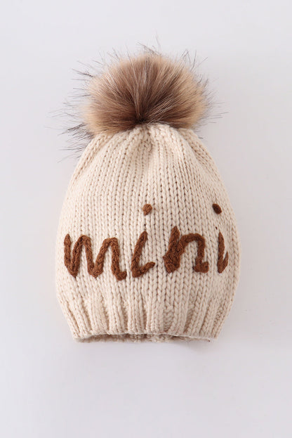 Hand Embroidered Pom Pom Beanie | Mommy & Me Matching Hat Set