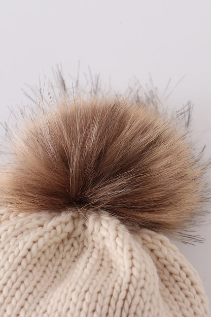 Hand Embroidered Pom Pom Beanie | Mommy & Me Matching Hat Set