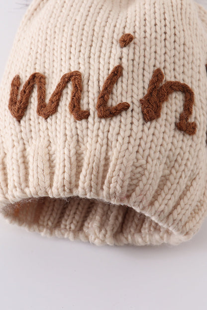 Hand Embroidered Pom Pom Beanie | Mommy & Me Matching Hat Set
