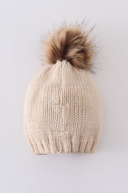 Hand Embroidered Pom Pom Beanie | Mommy & Me Matching Hat Set