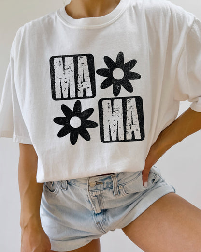 Floral Mama Comfort Colors T-Shirt – Garment-Dyed Graphic Mom Tee