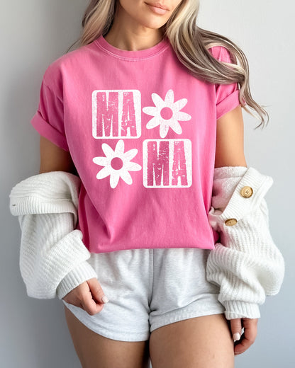 Floral Mama Comfort Colors T-Shirt – Garment-Dyed Graphic Mom Tee