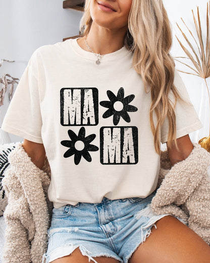 Floral Mama Comfort Colors T-Shirt – Garment-Dyed Graphic Mom Tee