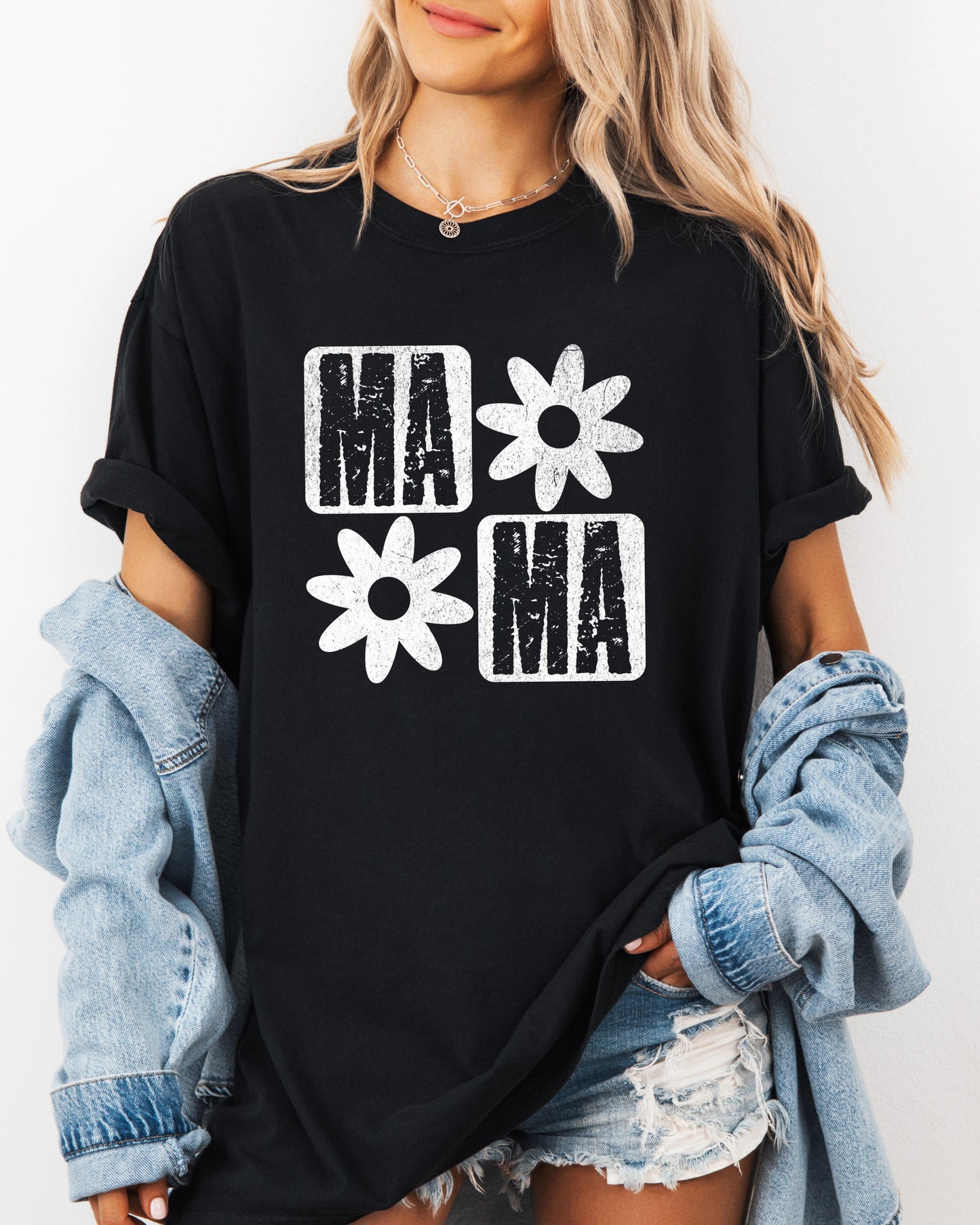 Floral Mama Comfort Colors T-Shirt – Garment-Dyed Graphic Mom Tee