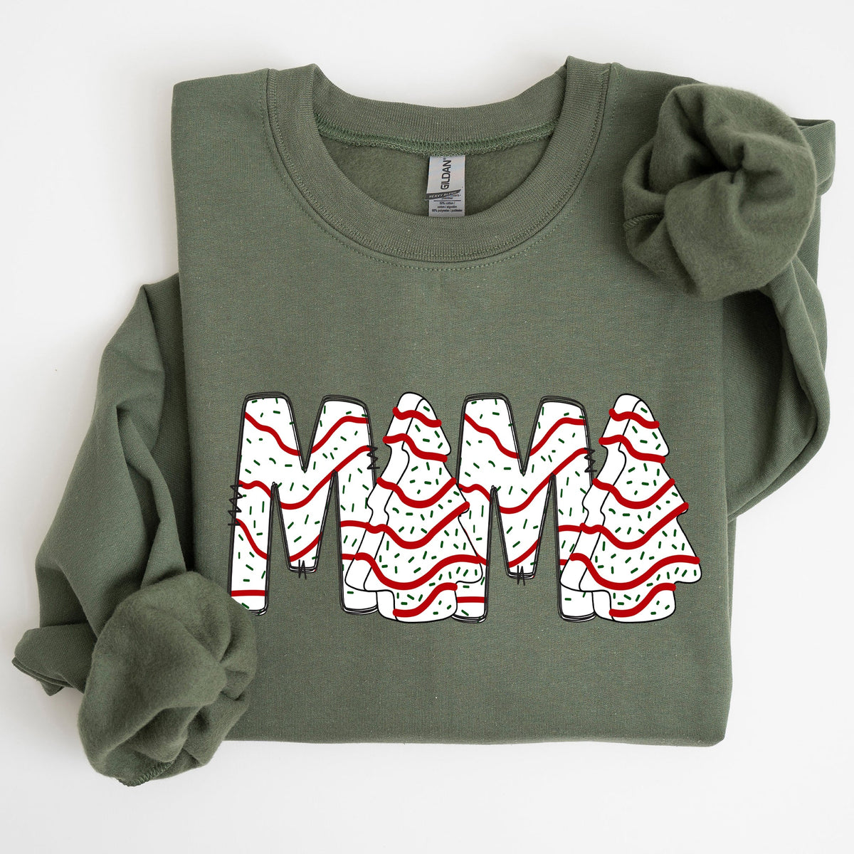 Mama Christmas Cake Santa Winter Snow Varsity Retro Vintage Limited Edition Sweatshirt