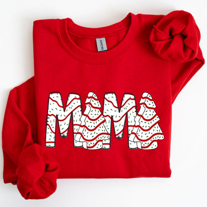 Mama Christmas Cake Santa Winter Snow Varsity Retro Vintage Limited Edition Sweatshirt