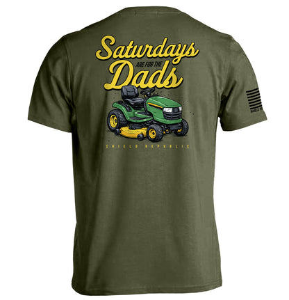 Saturdays Are For The Dads Mower Graphic Tee | Funny Shirt for Dads