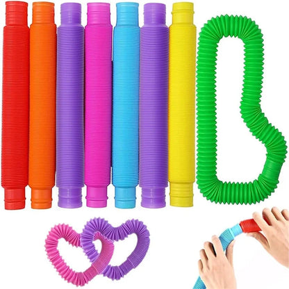 Pop Tubes Sensory Fidget Toys – 5 or 10 Pack for Kids, Classroom & Stress Relief