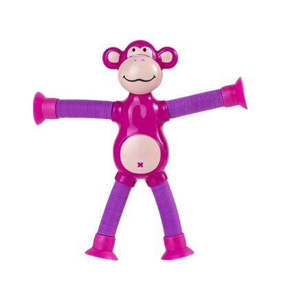 Suction Cup Monkey Pop Tubes Fidget Toy | Stress Relief Sensory Toy for Kids and Adults