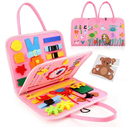 Montessori Busy Board – Educational Sensory Activity Toy for Toddlers Ages 1–6