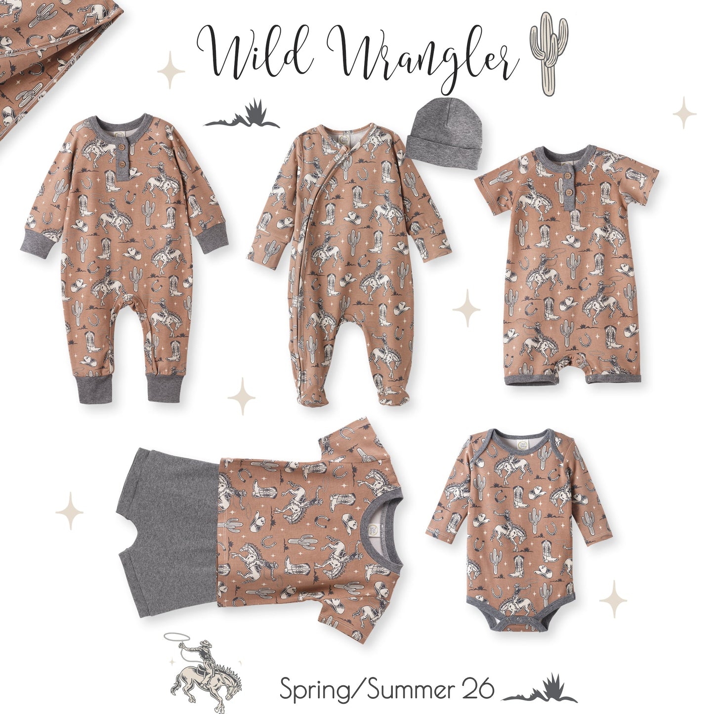 Wild Wrangler Western Bodysuit | Baby Boy Cowboy Bamboo Snap Onesie