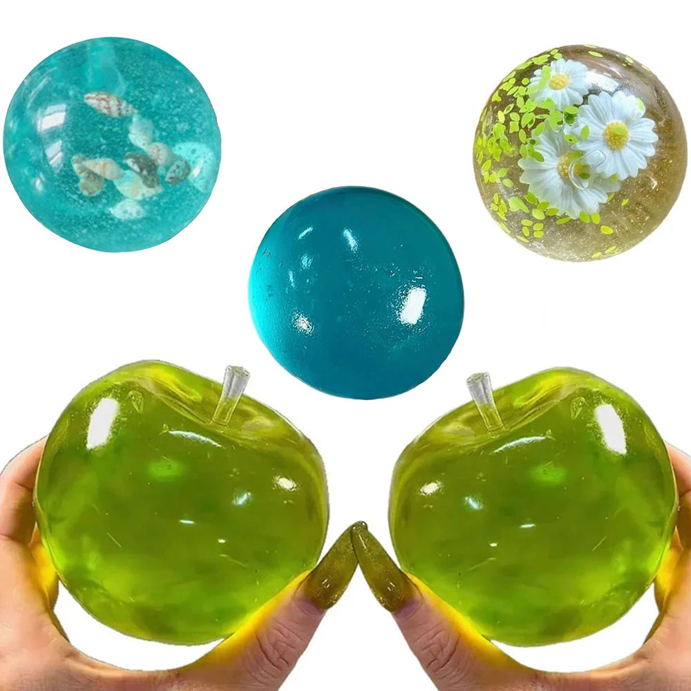 Green Apple Slow-Rebound Stress Ball – Squishy Fidget Sensory Toy for Kids & Adults
