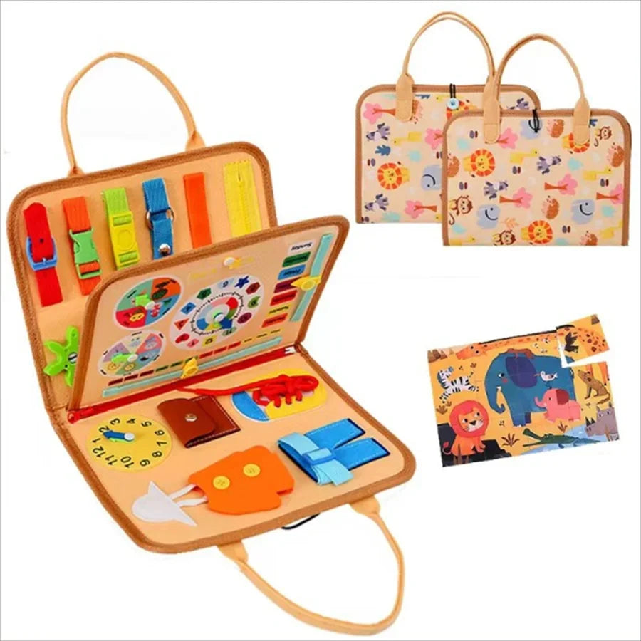 Montessori Busy Board – Educational Sensory Activity Toy for Toddlers Ages 1–6