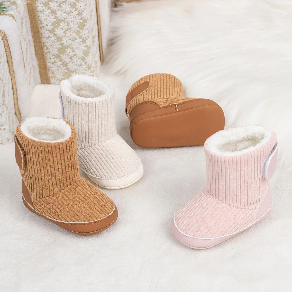 Newborn Baby Winter Boots – Soft Corduroy Booties