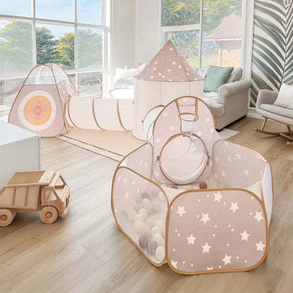 Tiny Land® Discovery 5-in-1 Kids Play Tunnel – Foldable Indoor Crawl Tunnel for Toddlers