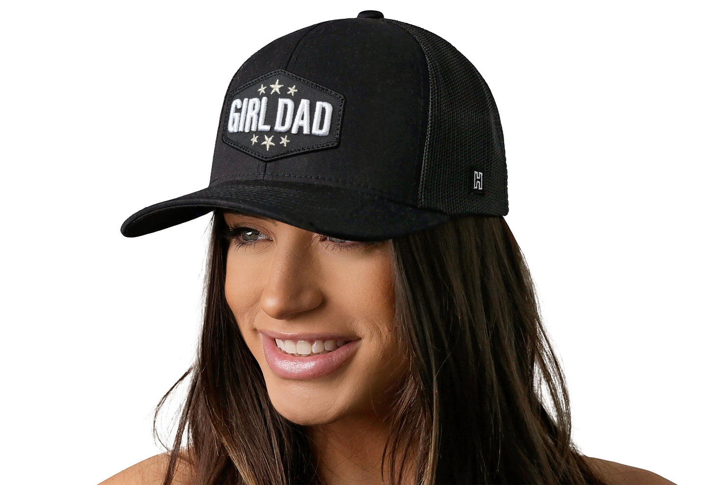 Girl Dad Trucker Hat – Black Snapback | HAKA 3D Patch