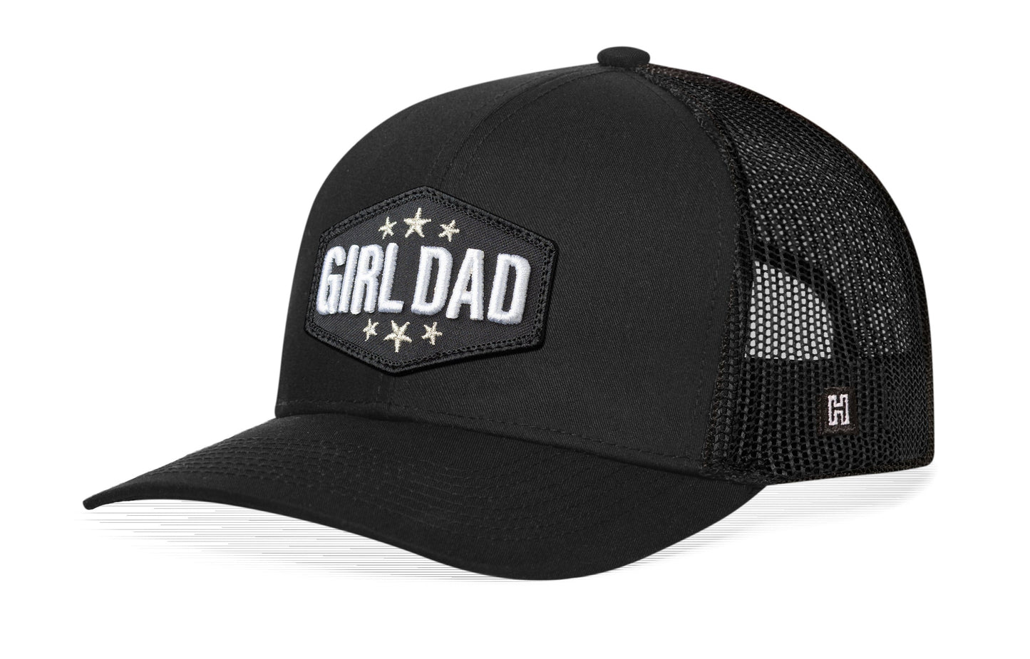 Girl Dad Trucker Hat – Black Snapback | HAKA 3D Patch