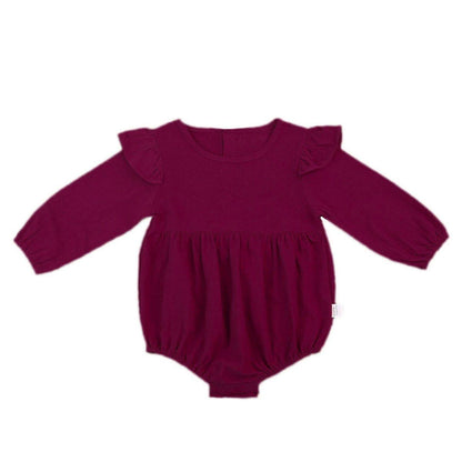 Baby Girl Floral Butterfly Sleeve Cotton Romper
