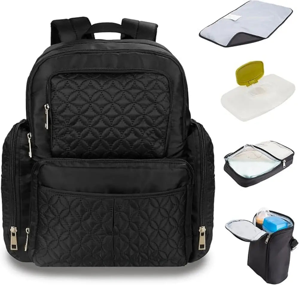 Baby on the Go Diaper Bag Backpack – Black