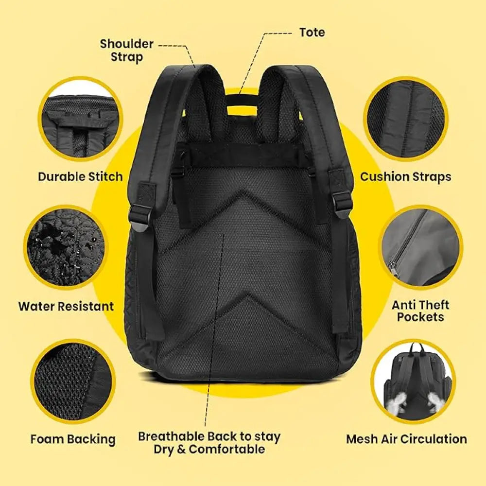 Baby on the Go Diaper Bag Backpack – Black
