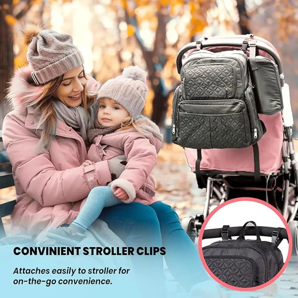 Baby on the Go Diaper Bag Backpack – Black